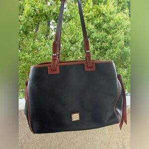 Dooney & Bourke Black and Brown Leather Tote Bag